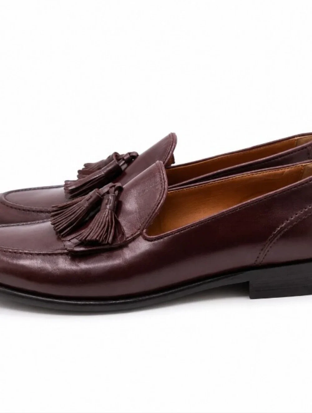 Bragano Italy Tassel Loafers Men's 7M Brown Leather Kiltie Slip On Dress Shoes